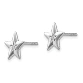 Sophia Jewelers Sterling Silver Diamond Star Earrings with Rhodium Finish